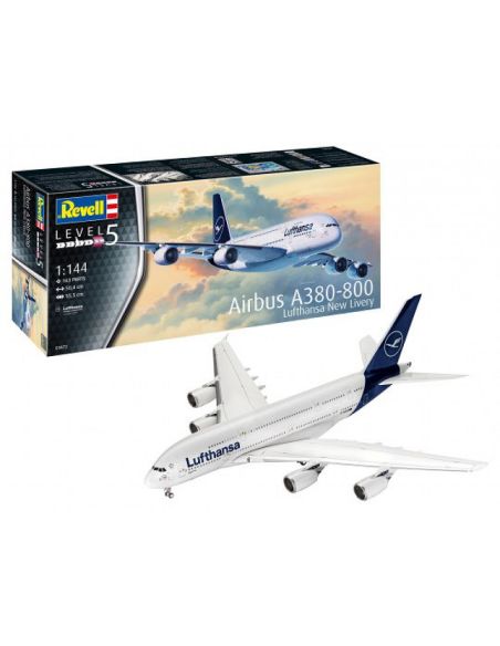 REVELL RV03872 AIRBUS A380-800 LUFTHANSA NEW LIVERY KIT 1:144 Modellino