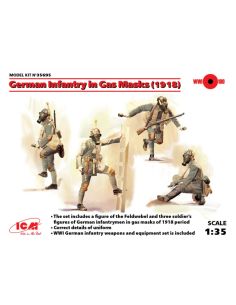 ICM ICM35695 GERMAN INFANTRY IN GAS MASKS 1918 4 FIGURES...
