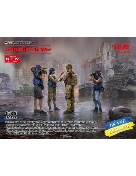 ICM ICM35751 JOURNALISTS IN WAR 4 FIGURES KIT 1:35 Modellino