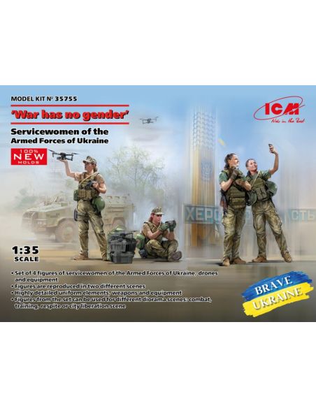 ICM ICM35755 WAR HAS NO GENDER FEMALE SERVICEMEN OF THE ARMED FORCES OF UKR. KIT 1:35 Modellino