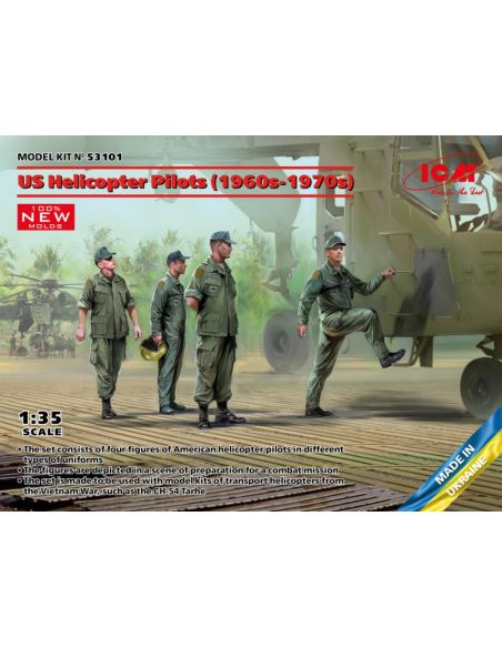 ICM ICM53101 US HELICOPTER PILOTS(1960s-1970s) KIT 1:35 Modellino