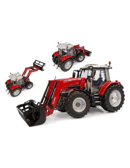 UNIVERSAL HOBBIES UH6603 TRATTORE MASSEY FERGUSON SS.135 WITH FRONTLOADER FL.4121 1:32 Modellino