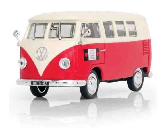 Norev 840216 VW T1 KOMBI WHITE & RED 1/43 Modellino